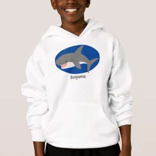 Camiseta Excelente de desenho animado branco de tubarão fel
