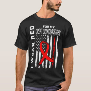 Camiseta Excelente de fita vermelha Doença cardíaca neta