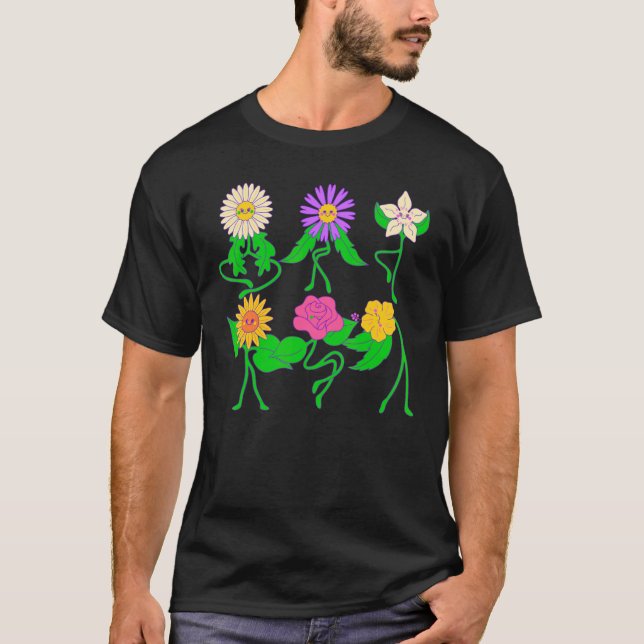 Camiseta Excelente De Flores Sorridentes Para Primavera e V (Frente)