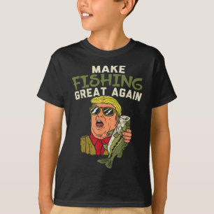 Camiseta Excelente De Pesca Novamente Trump Engraçado Pesca