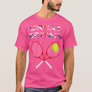 Camiseta Excelente De Racket De Tênis De Bandeira Do Reino 