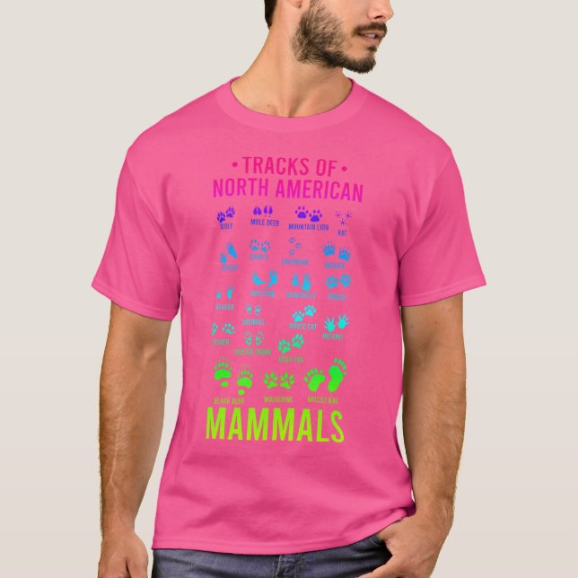 Camiseta Excelente De Rastreios Coloridos De Vida Selvagem  (Frente)