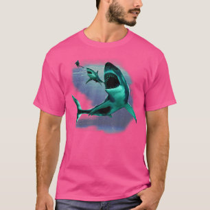 Camiseta Excelente De Scuba Diver Tubarão Branco Megalodon