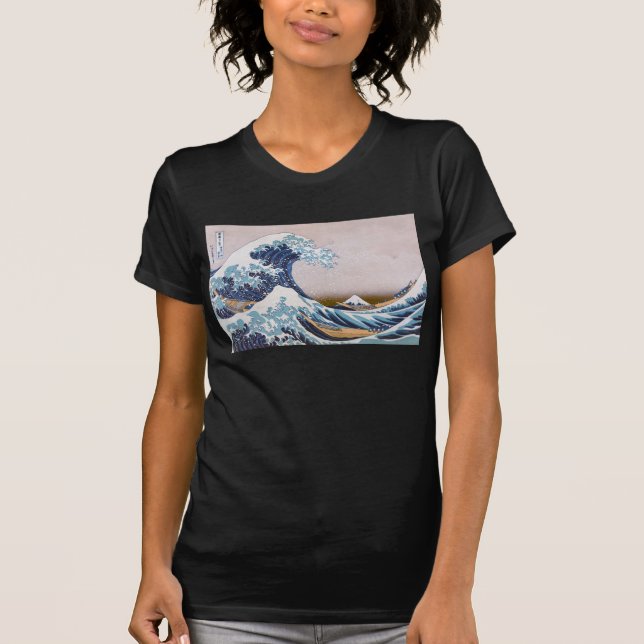 Camiseta Excelente de Tsunami Wave fora de Kanagawa Japão p (Frente)
