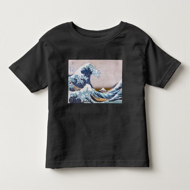 Camiseta Excelente de Tsunami Wave fora de Kanagawa Japão p (Frente)