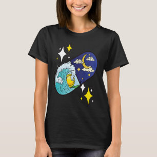 Camiseta Excelente Duality Wave Yin Yang Balance ArtA Japon