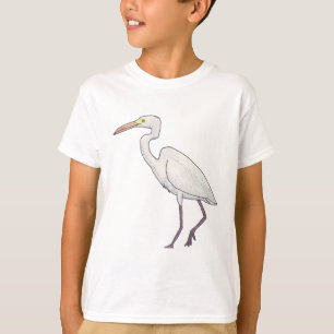 Camiseta Excelente Egret Pássaro Arte