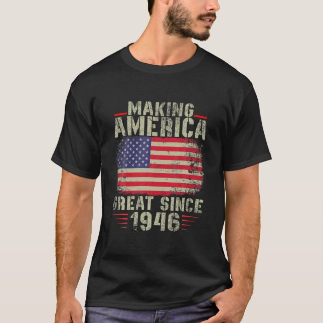 Camiseta Excelente Engraçado Da América Fazer Desde 1946 De (Frente)