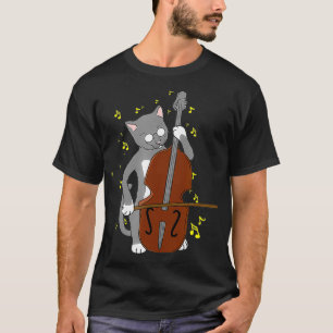 Camiseta Excelente JazzCat Tocando Cello Duplo Bass