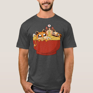 Camiseta Excelente Kawaii Japonês Ramen Cats Anime Japão Cu