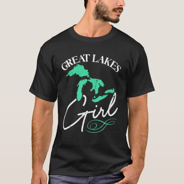 Camiseta Excelente Lagos Girl Michigan Midwest Detroit Ladr (Frente)