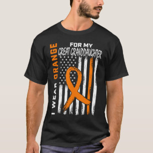 Camiseta Excelente Laranja Neta Leucemia Sensibilização EUA