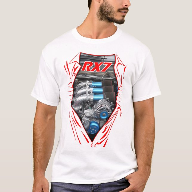 Camiseta Excelente Mazda RX7 Rotary Engine Drag Racing Ca (Frente)