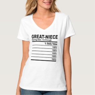 Camiseta Excelente Niece Nutrition Facts Personalizado para