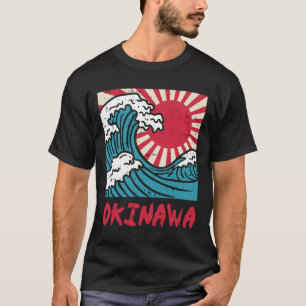 Camiseta Excelente Okinawa Wave Kanigawa Japão Marcial