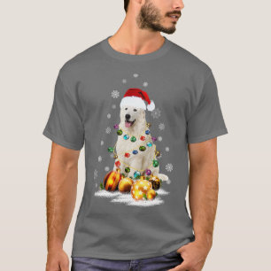 Camiseta Excelente Pirenéus Cachorros Luzes de Natal Famosa