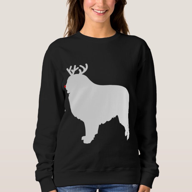 Camiseta Excelente Pirenéus Reindeer Cão de Natal (Frente)