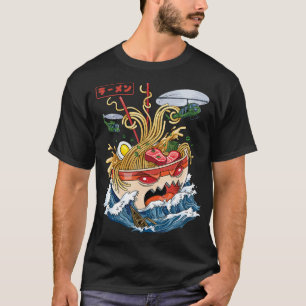 Camiseta Excelente Ramen de Kanagawa Comida japonesa Kaiju 