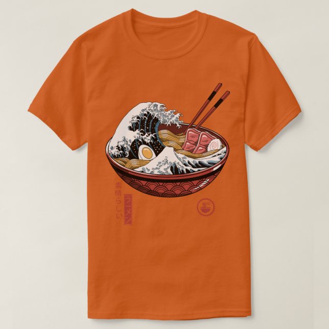 Camiseta Excelente Ramen Wave White (Frente do Design)