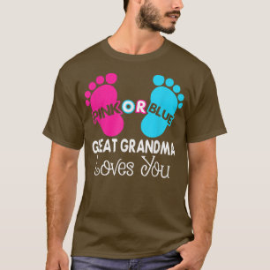 Camiseta Excelente rosa ou azul que a vovó te ama, sexo beb