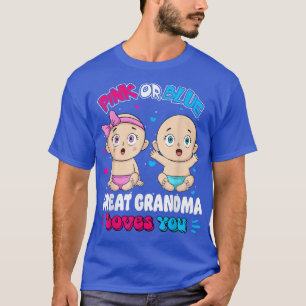Camiseta Excelente Rosa ou Azul Vovó ama Seu Bebê