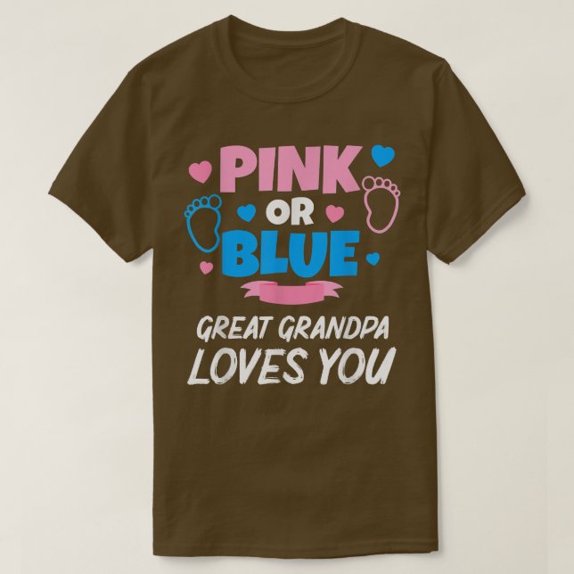 Camiseta Excelente Rosa Ou Azul Vovô Te Ama Sexo De Bebê R (Frente do Design)