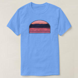 Camiseta Excelente Sacandaga Lago New York Red Sunrise