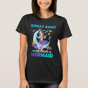 Camiseta Excelente Tia Da Família De Sereias De Aniversário