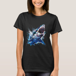 Camiseta Excelente-Tubarão-branco-esguicho-esguicho-pratead