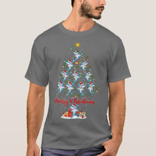 Camiseta Excelente Tubarão Branco Peixe Árvore de Natal Mui