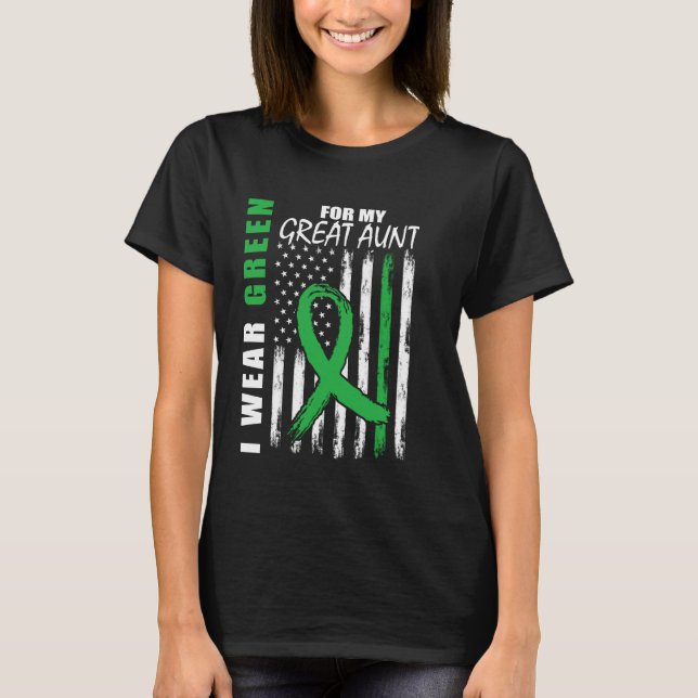 Camiseta Excelente Verde Tia Doença Renal Sensibilização U (Frente)