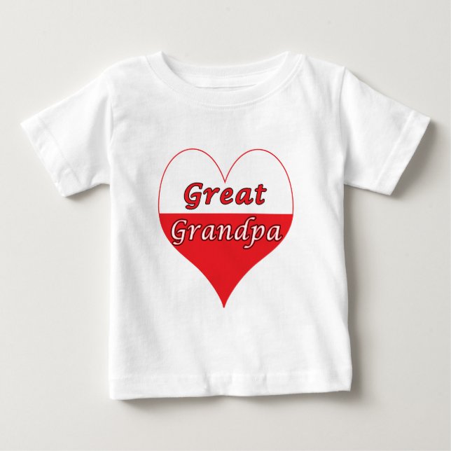 Camiseta Excelente Vovô Coração Polonês (Frente)