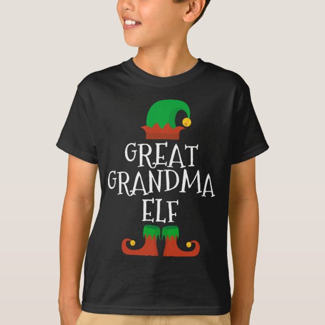 Camiseta Excelente Vovó Elf Família de Festas de Natal Paja (Frente)