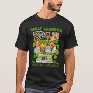 Camiseta Excelente Vovó Selvagem Tema de Zoo Aniversário Ca