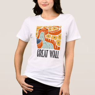 Camiseta Excelente Wall China abstrato viagem arte floral
