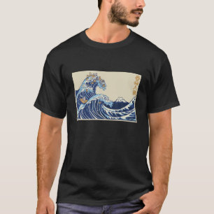 Camiseta Excelente Wave Off Kanagawa com Gatos - Kanji Esté