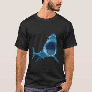 Camiseta Excelente White Shark Angry Open Mouth Illustratio