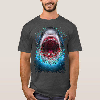 Camiseta Excelente White Shark Open Mouth Teeth Beach Ocean