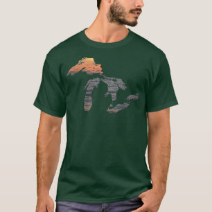 Camiseta Excelentes LagosSunset Sobre Lago Superior
