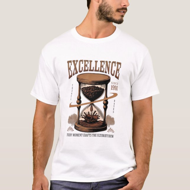 Camiseta Excellence Coffee Vintage Hourglass – Pre (Frente)