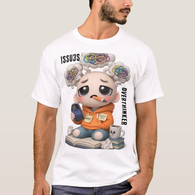 Camiseta excessivamente pensativo  (Frente)