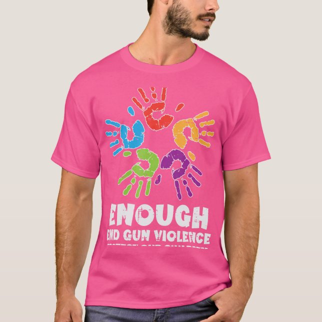 Camiseta Excesso de violência contra as armas proteja a cor (Frente)