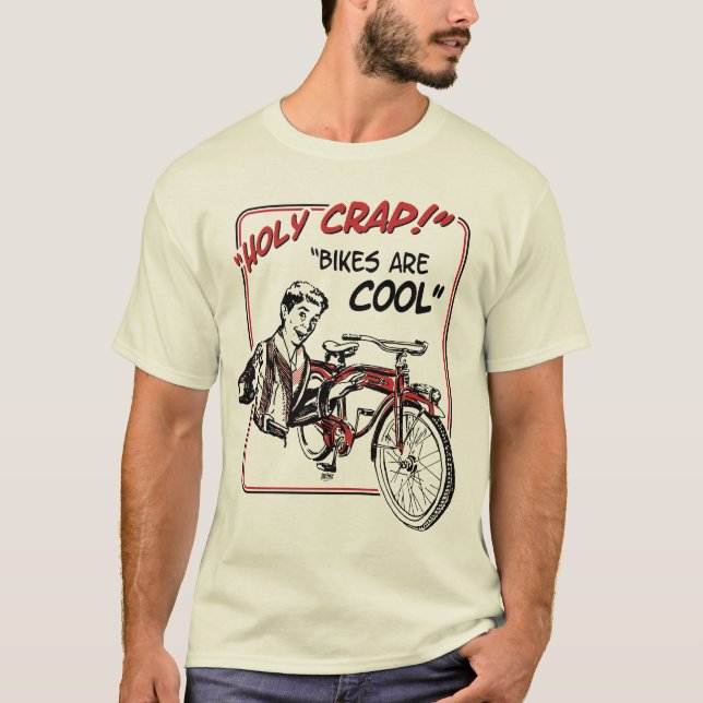 Camiseta Excremento santamente!  As bicicletas são legal! (Frente)