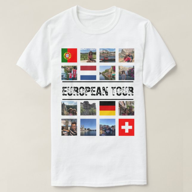 Camiseta Excursão européia personalizada (Frente do Design)