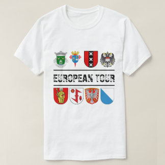 Camiseta Excursão européia personalizada da brasão
