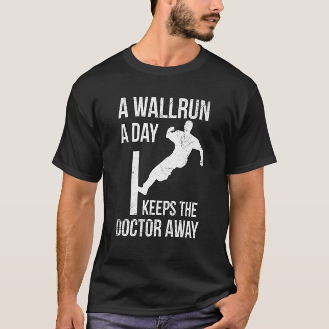 Camiseta Execução Gratuita Para Um Especialista Em Parkour (Frente)