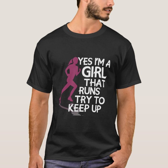 Camiseta Executando Cotação Sim Sou Um T Runs Tentando Cont (Frente)