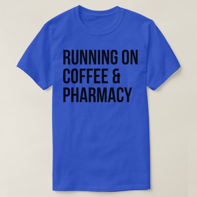 Camiseta Executando em Café e Farmácia (Frente do Design)