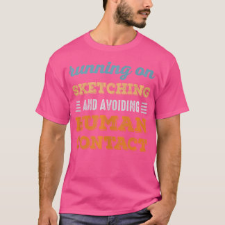 Camiseta Executando Em Esboço O Humor De Introdução Social 