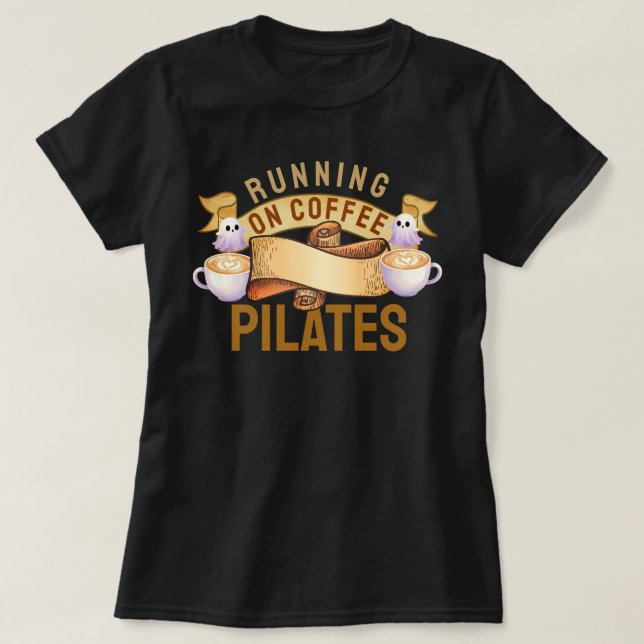 Camiseta Executando Em Pilatos De Café (Frente do Design)